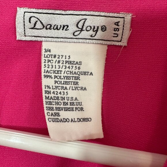 Vintage Dawn Joy 2 pc business casual Sheath Dress & Jacket Bubble Gum Pink - Picture 11 of 11